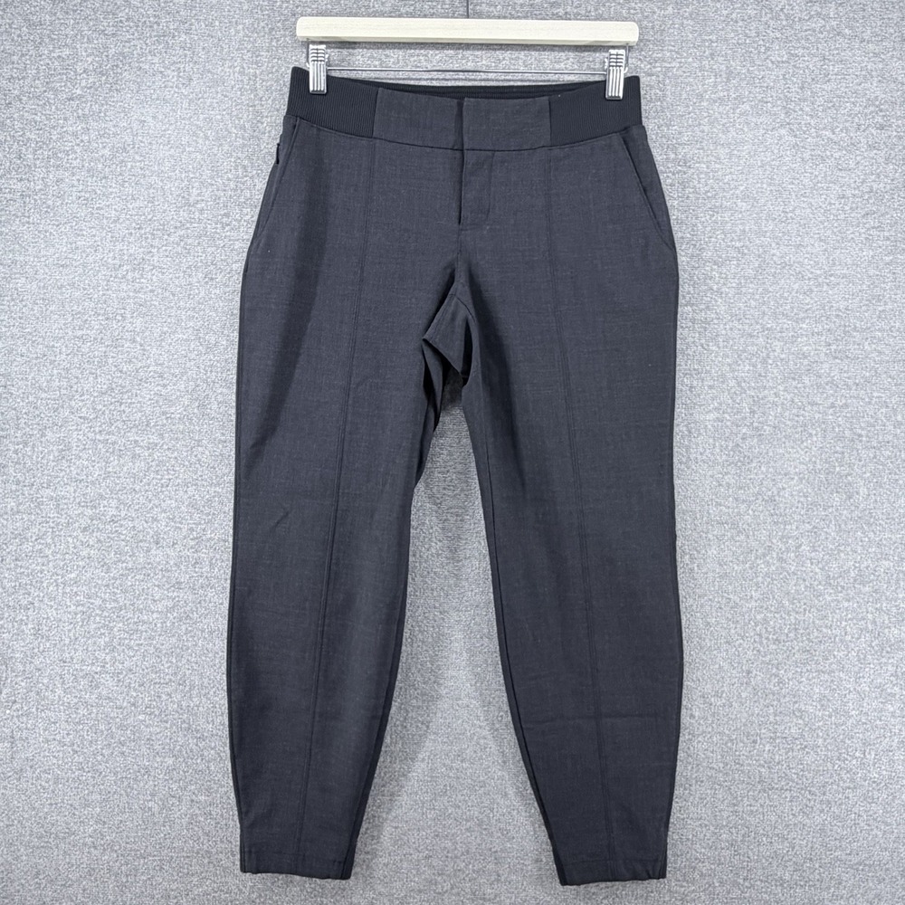 Athleta Work It City Jogger Women Size 6Petite Dark Gray Wool Blend Activewear